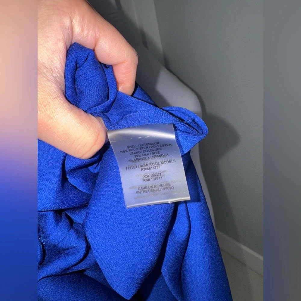 Alice + Olivia Clover Lace Backless Guipure Dress Bodycon in Cobalt Blue/ US 2-4 - Picture 7 of 9